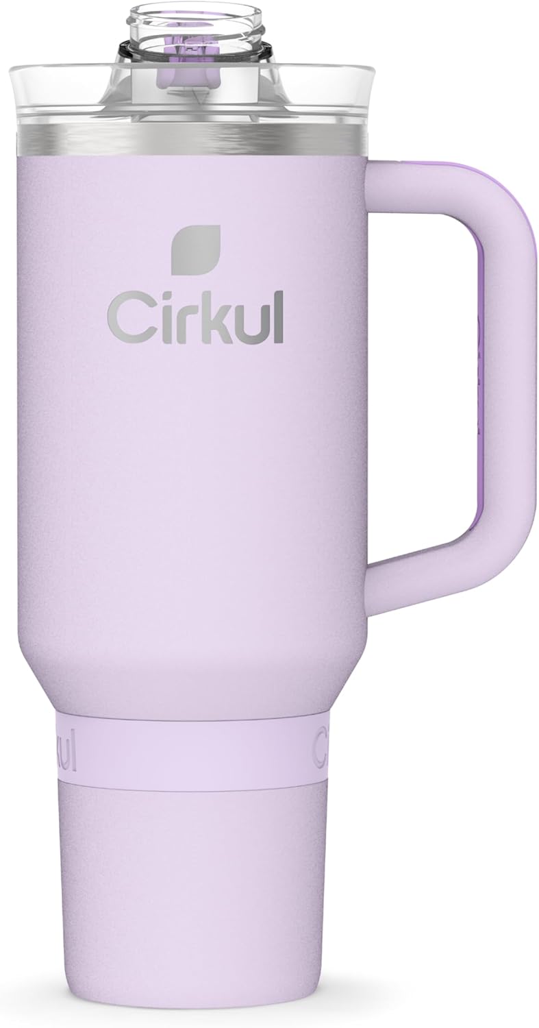 Cirkul 40oz. Lilac Stainless Steel Tumbler with Handle, All-Day StrawSip™, Double-Wall Insulated - Image 2