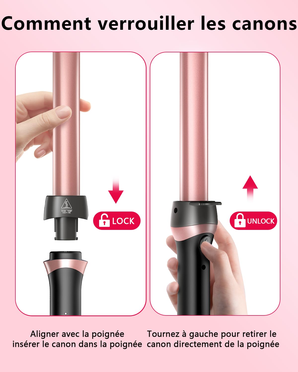 5 en 1 Fer à Boucler & Set de Ferveur à 3 Barils avec Barils Céramiques Interchangeables, Chauffe Rapide, Outils de Voyage Double Tension, Cadeau d'Anniversaire pour Femmes