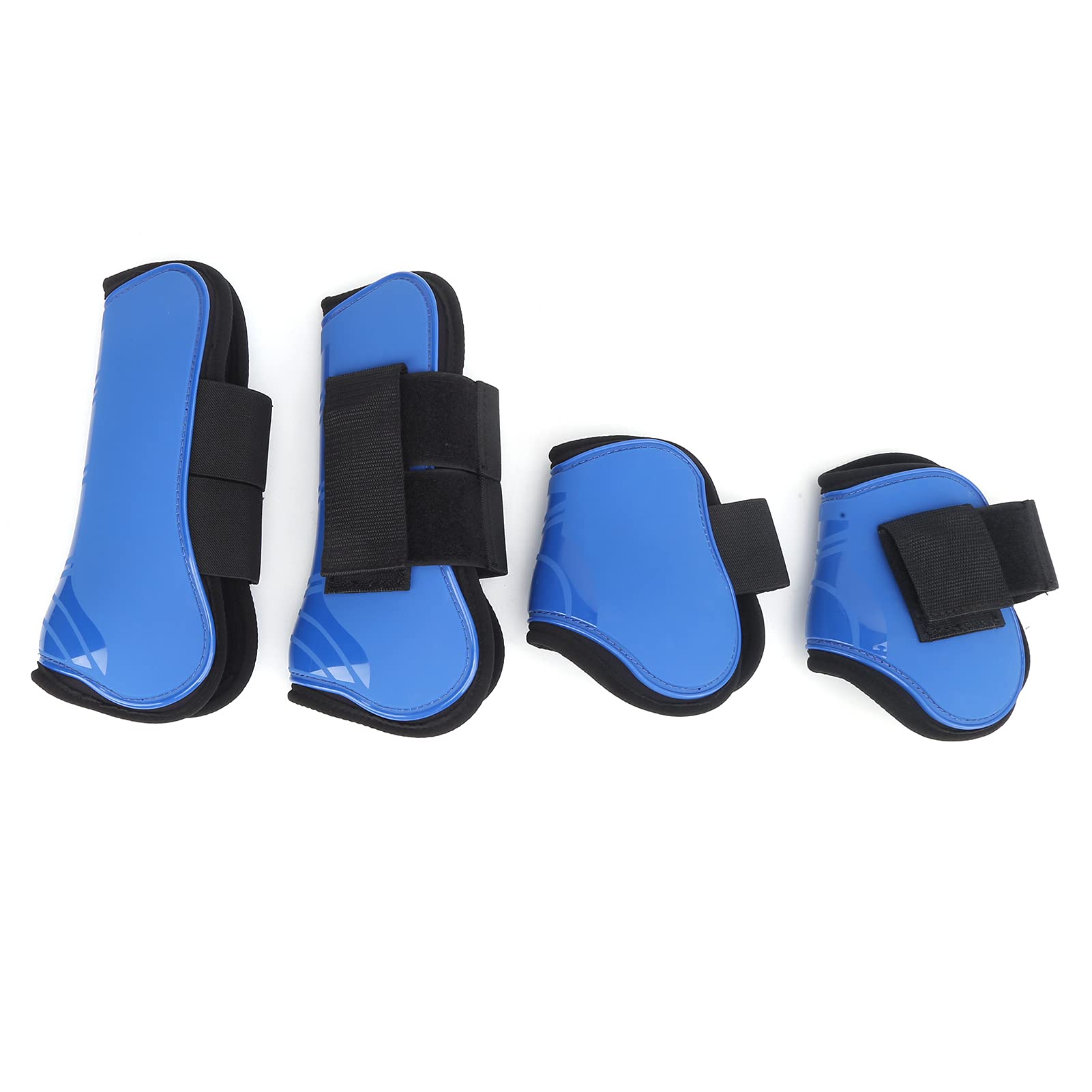 Guardabarros para entrepierna, funda de poliuretano protector para entrepierna, protector de pierna para caballo para la protección de salto para caza Resistencia a la equitación (azul, juego de