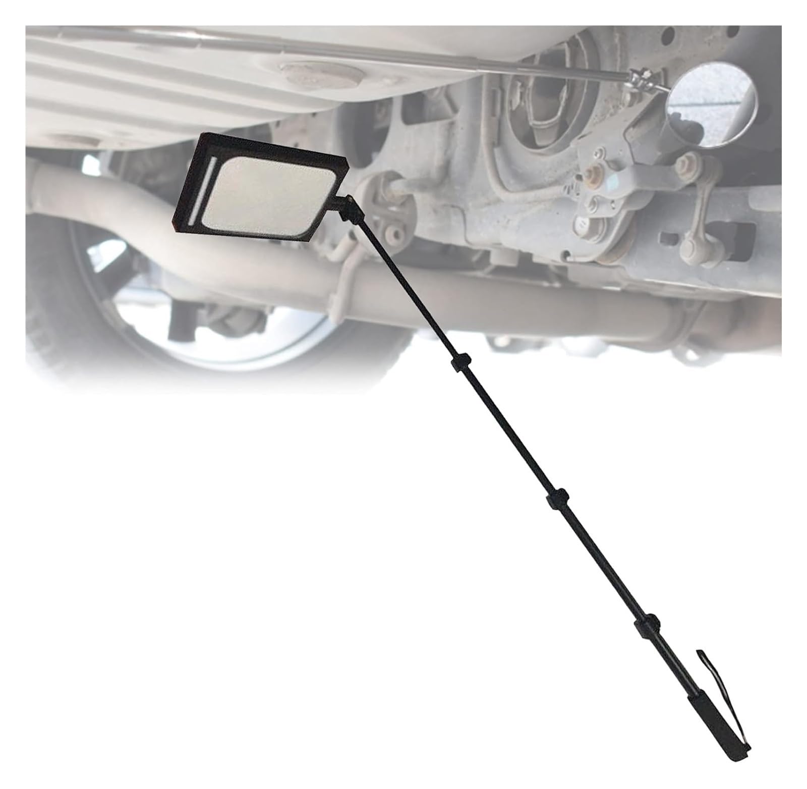 YNIYUJKL Telescoping Inspection Mirror, Vehicle Equipment With Led Light, Square Inspection Mirror With Adjustable Handle