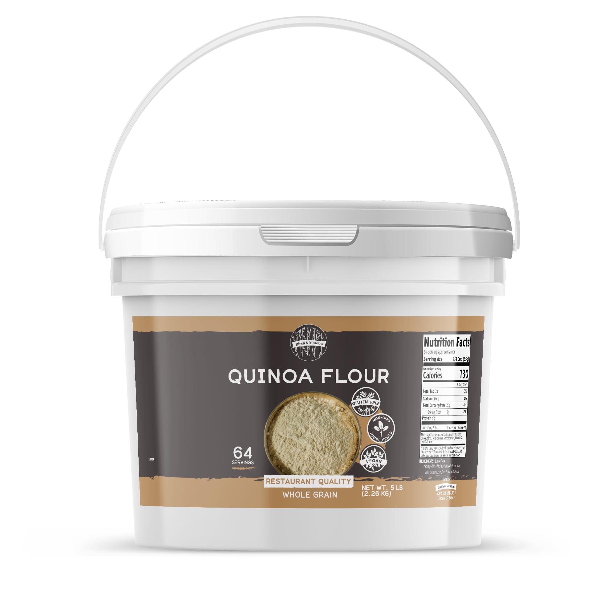 Birch & Meadow 1 Gallon of Quinoa Flour, Nutritional, Gluten-Free Flour