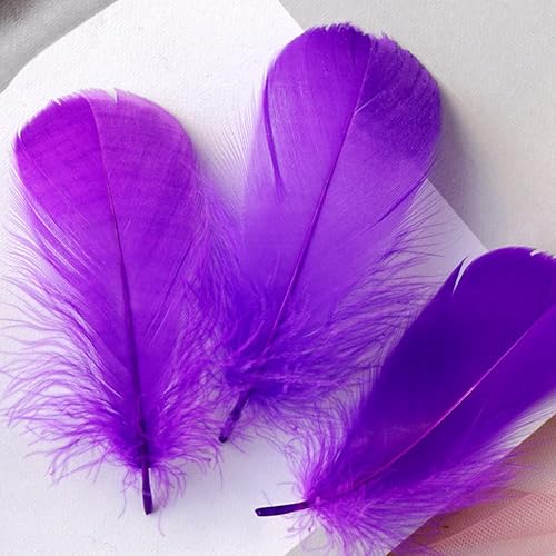 Miniatura 31 de 100 plumas de ganso teñidas naturales doradas, plumas de 3 a 5 pulgadas, plumas de colores surtidos para sombrero, manualidades, manualidades, boda