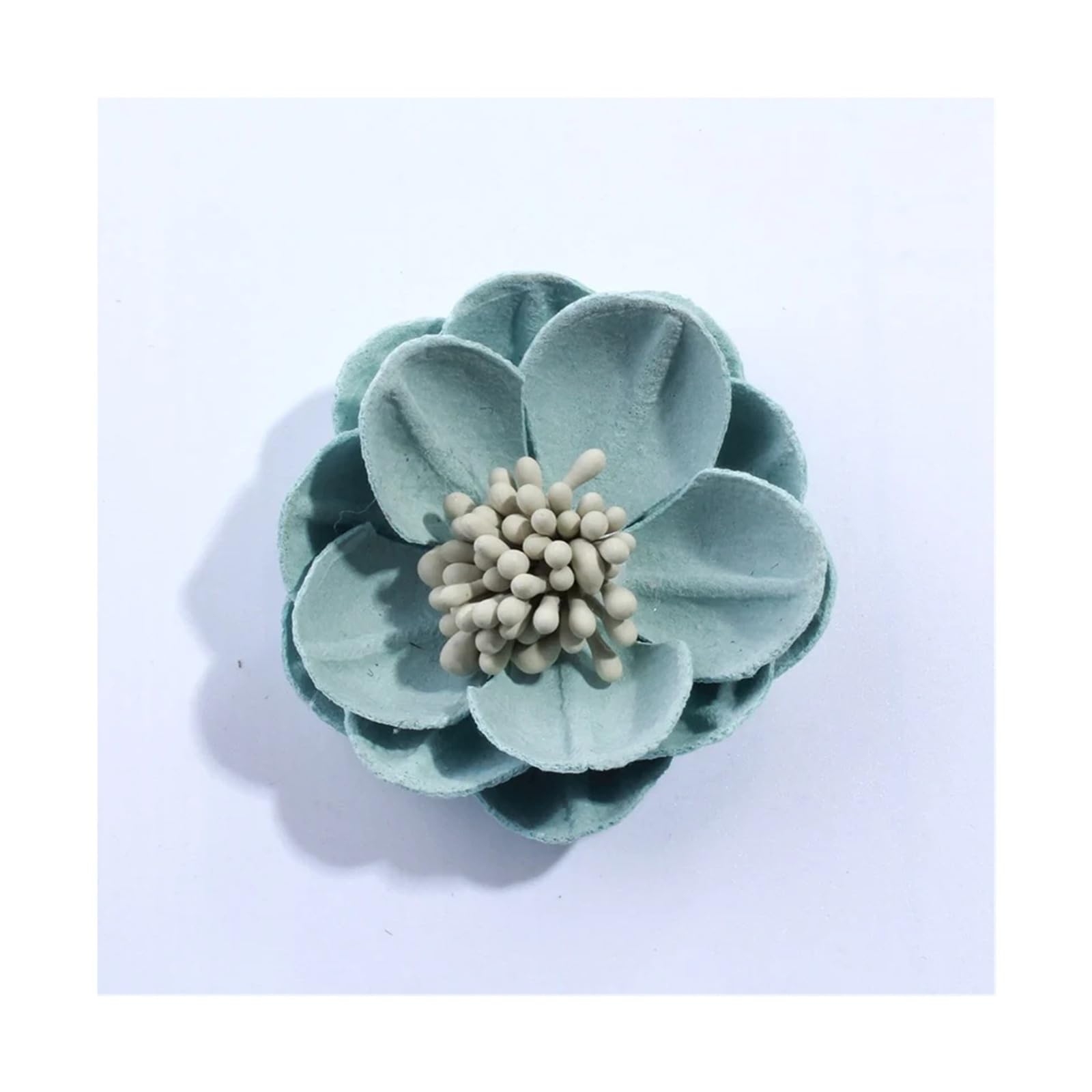 KiddiBubzi 10PCS 5CM Artificial Felt Fabric Flowers With Stamen For Wedding Invitation Chic Fake Flower For Home Dress Decoration(Lt Green)