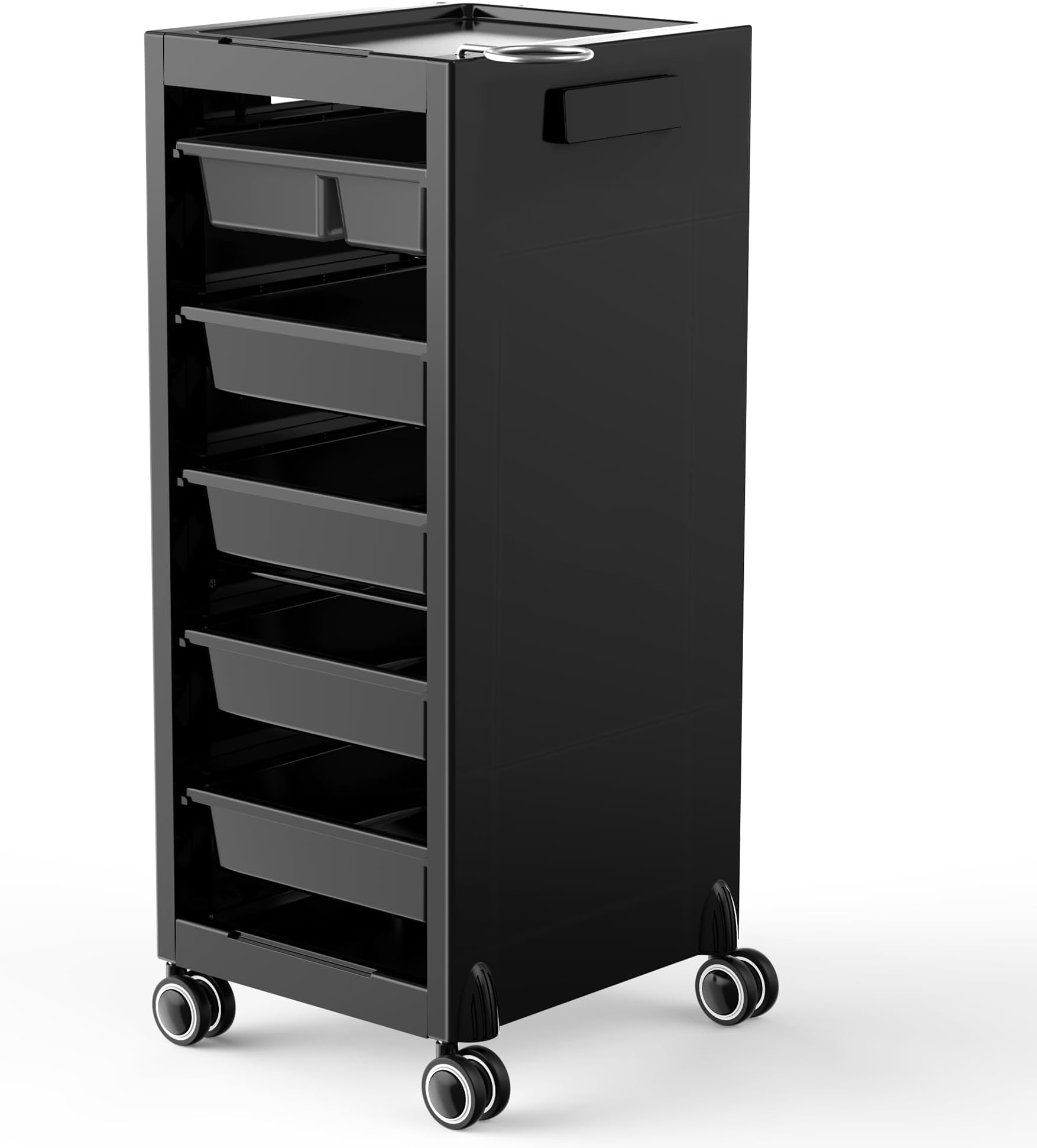 Tasalon New Salon Trolley Cart With Wheels For Extra Storage, 5 Drawers & Dryer Holder, Space Saving Lighter Strong Material, Multipurpose Beauty Cart, Hair Tattoo Tray