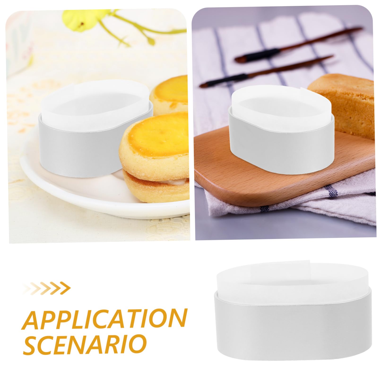 Unomor 1set Oval Baking Molds Non- Cake with Parchment Papers for Home Baking and Creative Dessert Making
