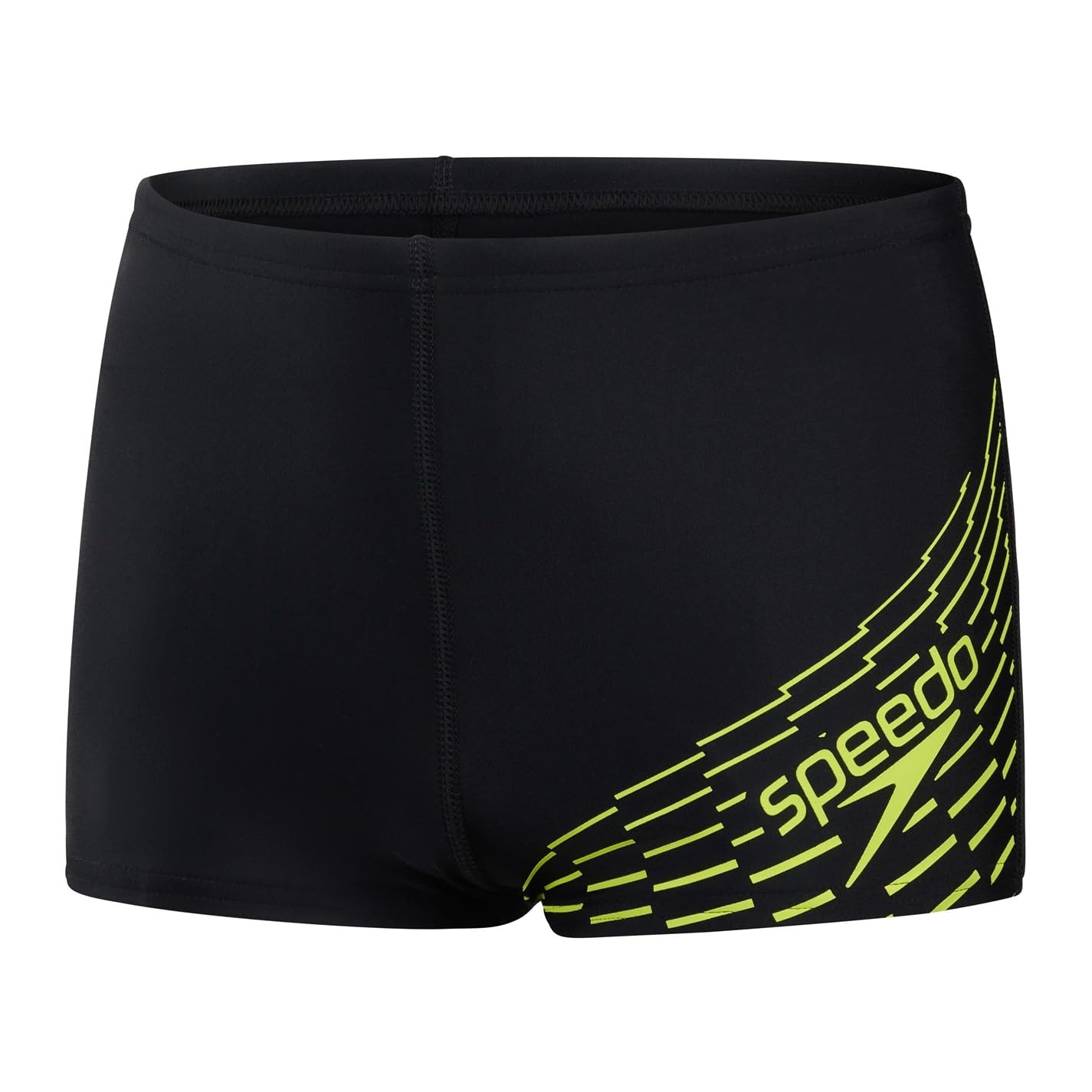 Speedo Black/Atomic Lime Medley Logo Aquashort Children's Swimsuits