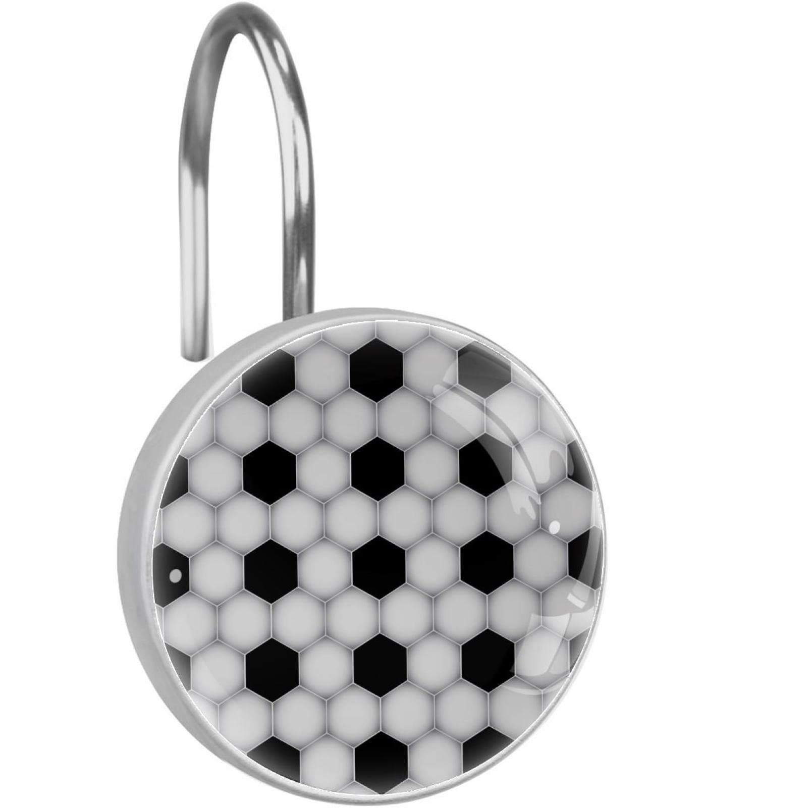 Crochets rideau de douche inox de qualité supérieure style football texturé