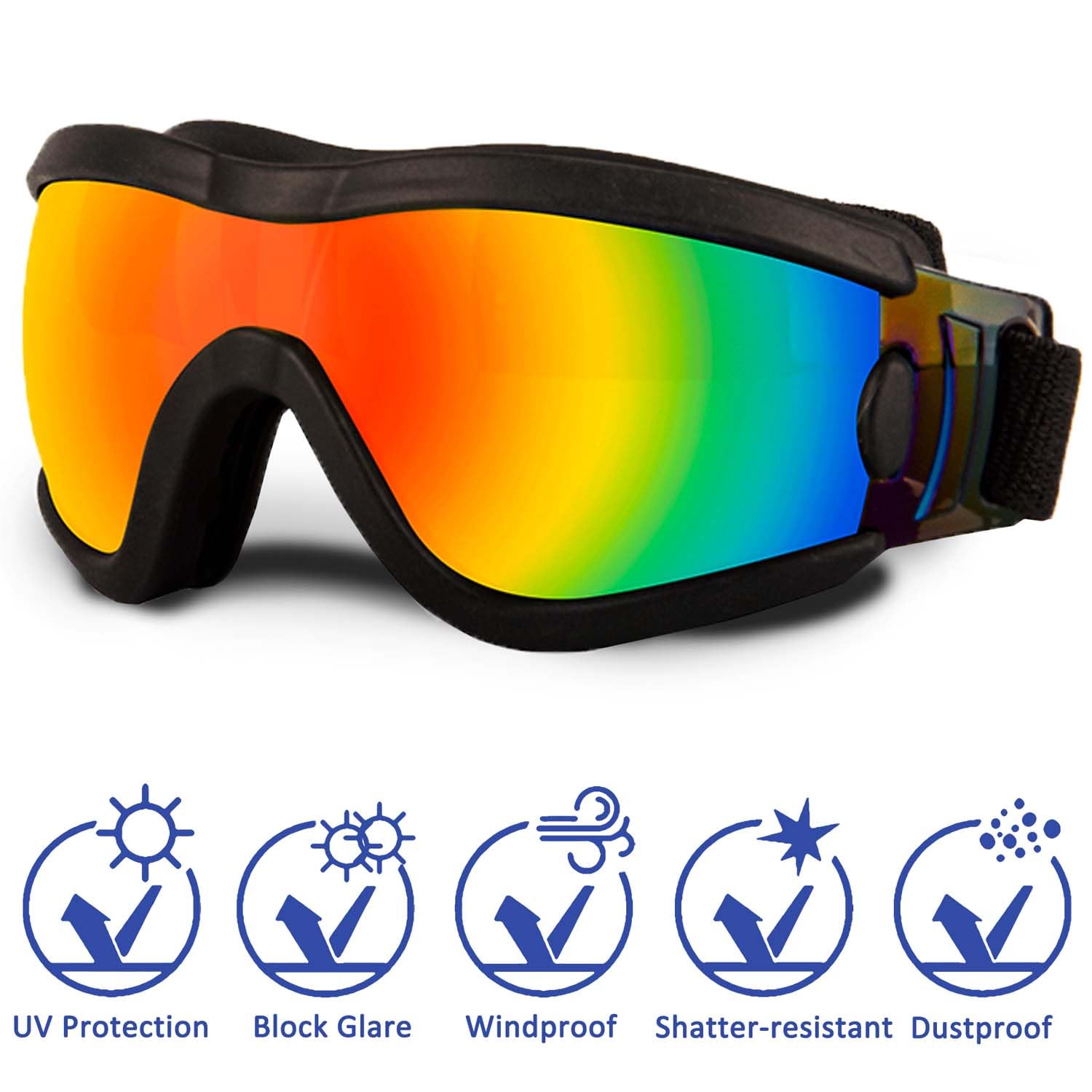 Medium Dog Sunglasses with Adjustable Strap UV Protection, Winproof Puppy Sunglasses - Image 2