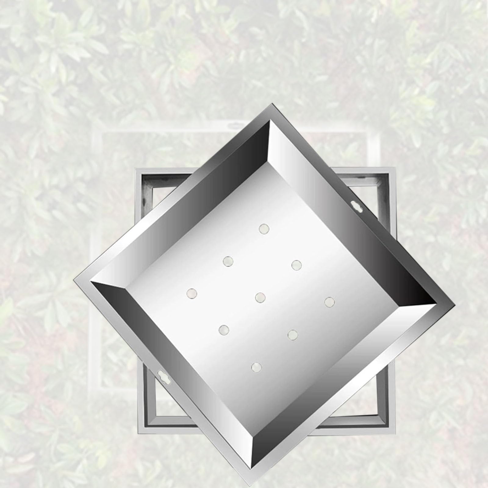 Couvercle de lavabo invisible inox 55,9x35,6x12,2cm couvercle d'égout durable pour pelouse