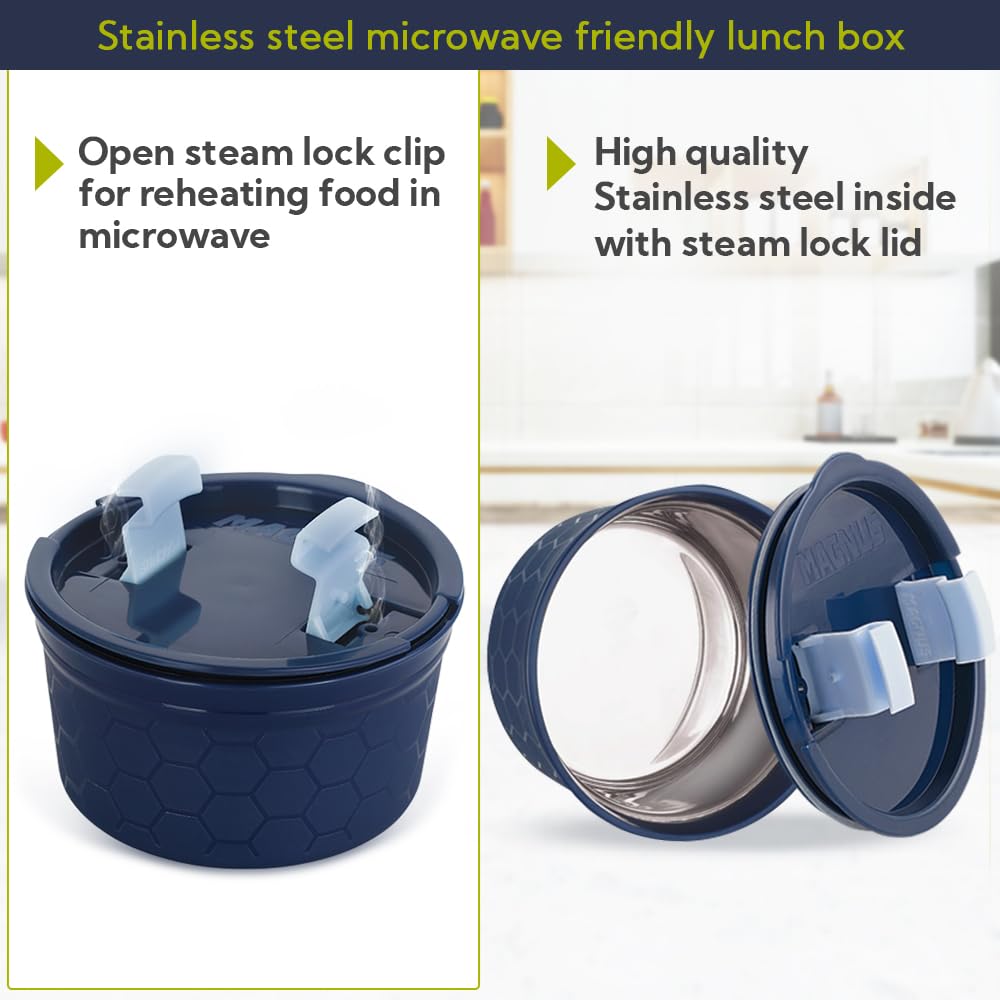 Magnus Stainless Steel Lunch Box - Leak-Proof & Airtight -7