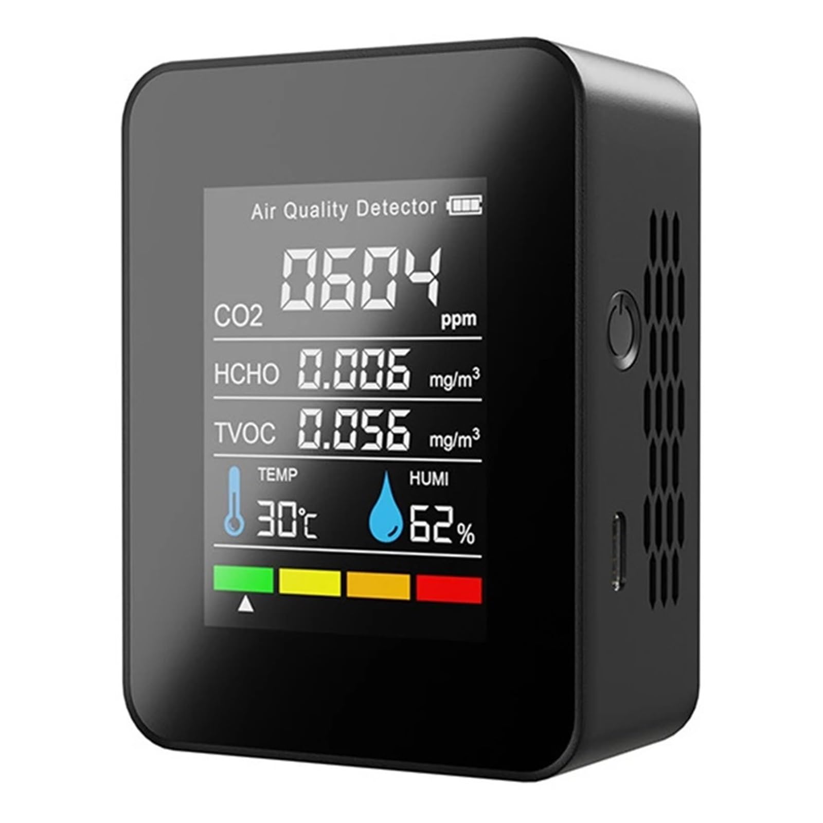 Medidor De CO2 5 En 1, Detector Gas 3, Portátil, Temperatura, Humedad, LCD, Digital, Multifuncional, TVOC, HCHO, Monitor Calidad del Aire Detección Rápida Precisa(5 IN 1)