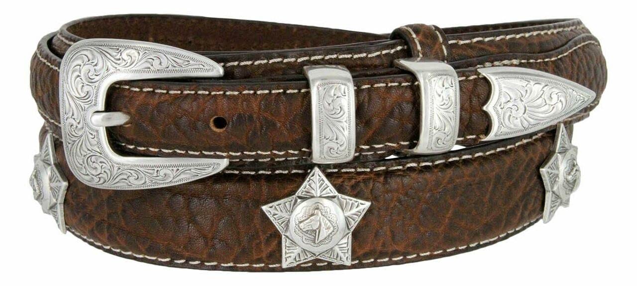 Belts.com Genuine Leather Western Ranger Belt 1-3/8"(35mm) Taper to 3/4"(19mm) Wide, Multiple Choices