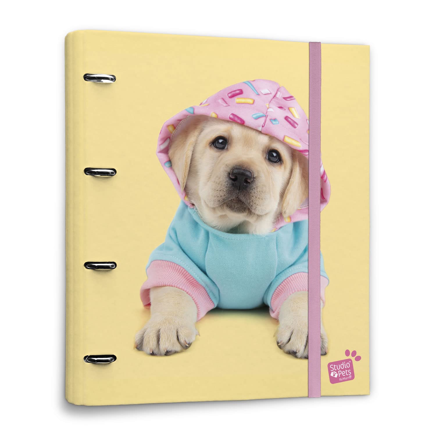 Grupo Erik Studio Pets Dogs 4 Ring Binder - A4 Folders Ring Binder - 10.6 x 12.6 inches / 27 x 32 cm - A4 Ringbinder - 4 Ring Binder A4 - Cute Stationery