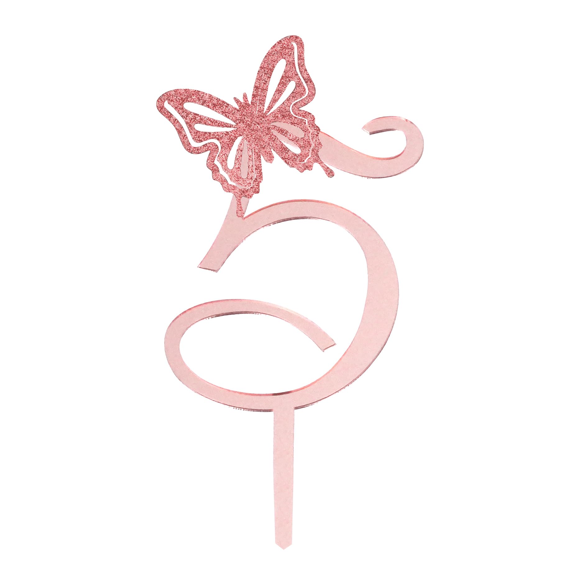 Happy Birthday Cake Topper Acrylic cake Toppers Birthday Party Decorations Cupcake Toppers Decorations (Rose gold 5)