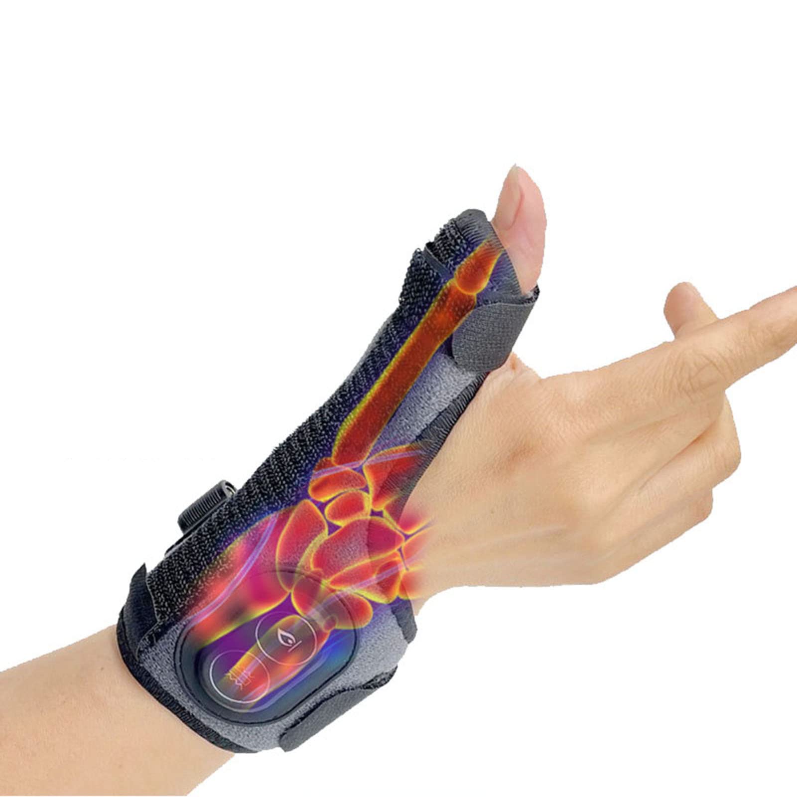 NaoSIn-Ni Dwustronny stabilizator kciuka i nadgarstka, regulowana klamra podtrzymująca nadgarstek z ogrzewaniem, do łagodzenia bólu stawów, zapalenia stawów, skręceń, zapalenia ścięgna, powtarzającego się urazu