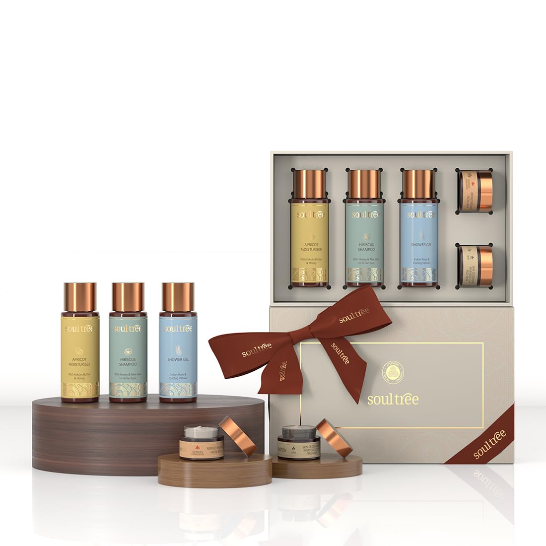 SoulTree Self-Care Essentials Kit | Ayurvedic Bath & Body Care Gift Set | Ayurvedic Shampoo, Shower Gel, Face Balm, Moisturiser & Clay Mask | Organic Skincare Gift Box for Men & Women | Paraben & Sulphate Free-image-13