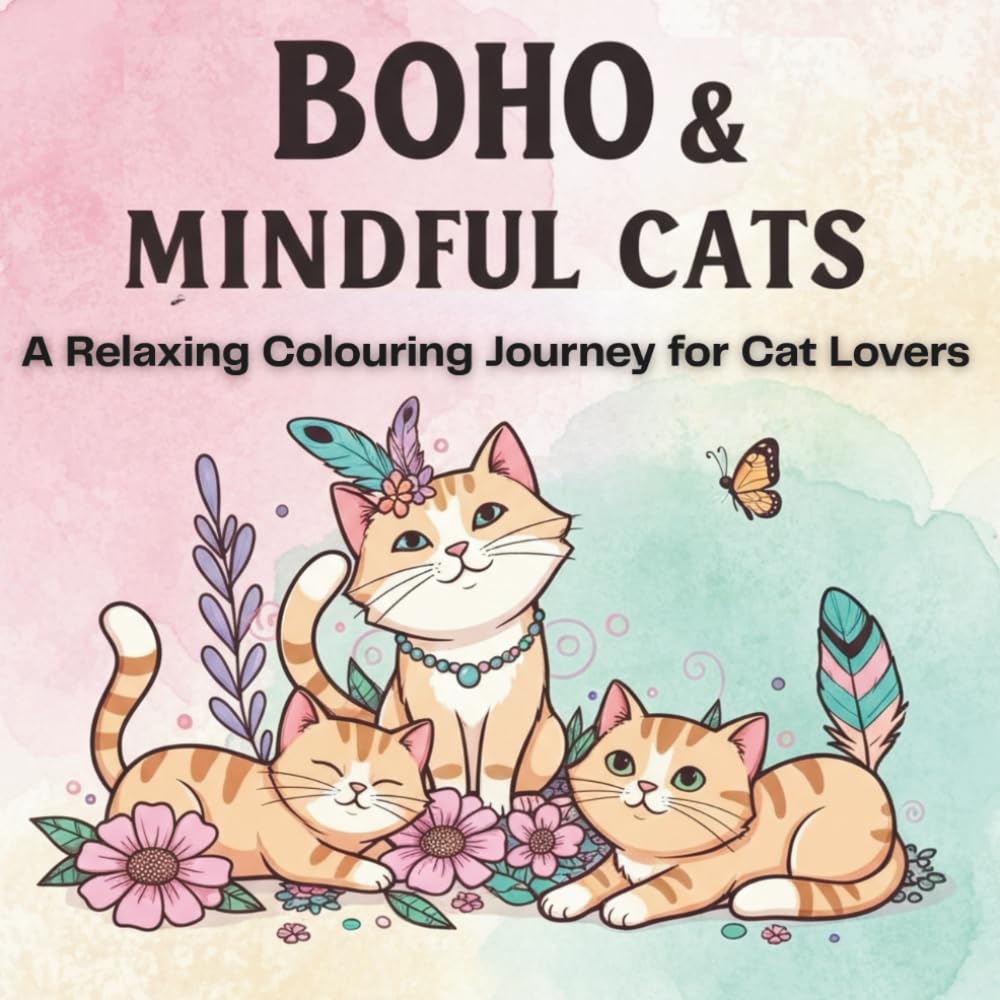 Boho & Mindful Cats: A Relaxing Colouring Journey for Cat Lovers