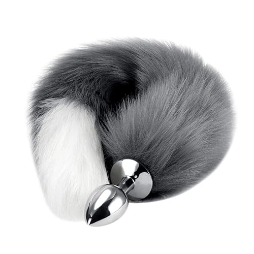 Anal Butt Plug Stainless Steel Anal Stopper SM Anus Toy with Faux Fox Tail