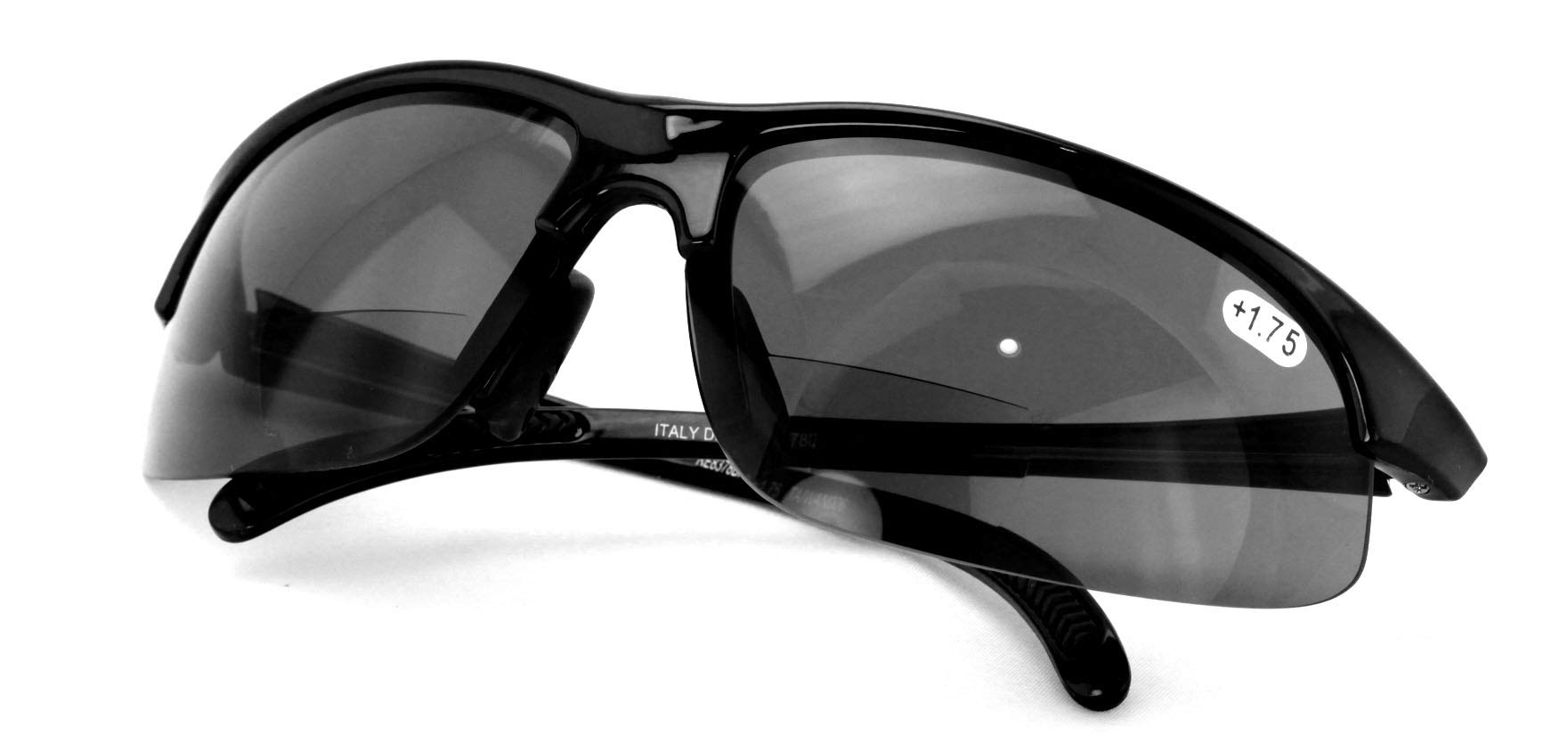 V.W.E. Sport Bifokale Sonnenbrille - Im Freien Leseaktivität Wrap-Around-Leser (Schwarz, 2.00)