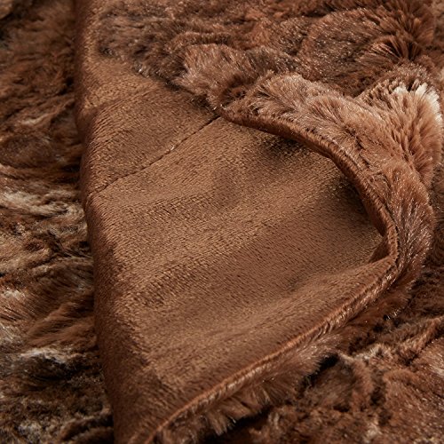 Amazon Brand – Pinzon Faux Fur Throw Blanket - 50 X 60 Inch, Alpine Brown #TOP5