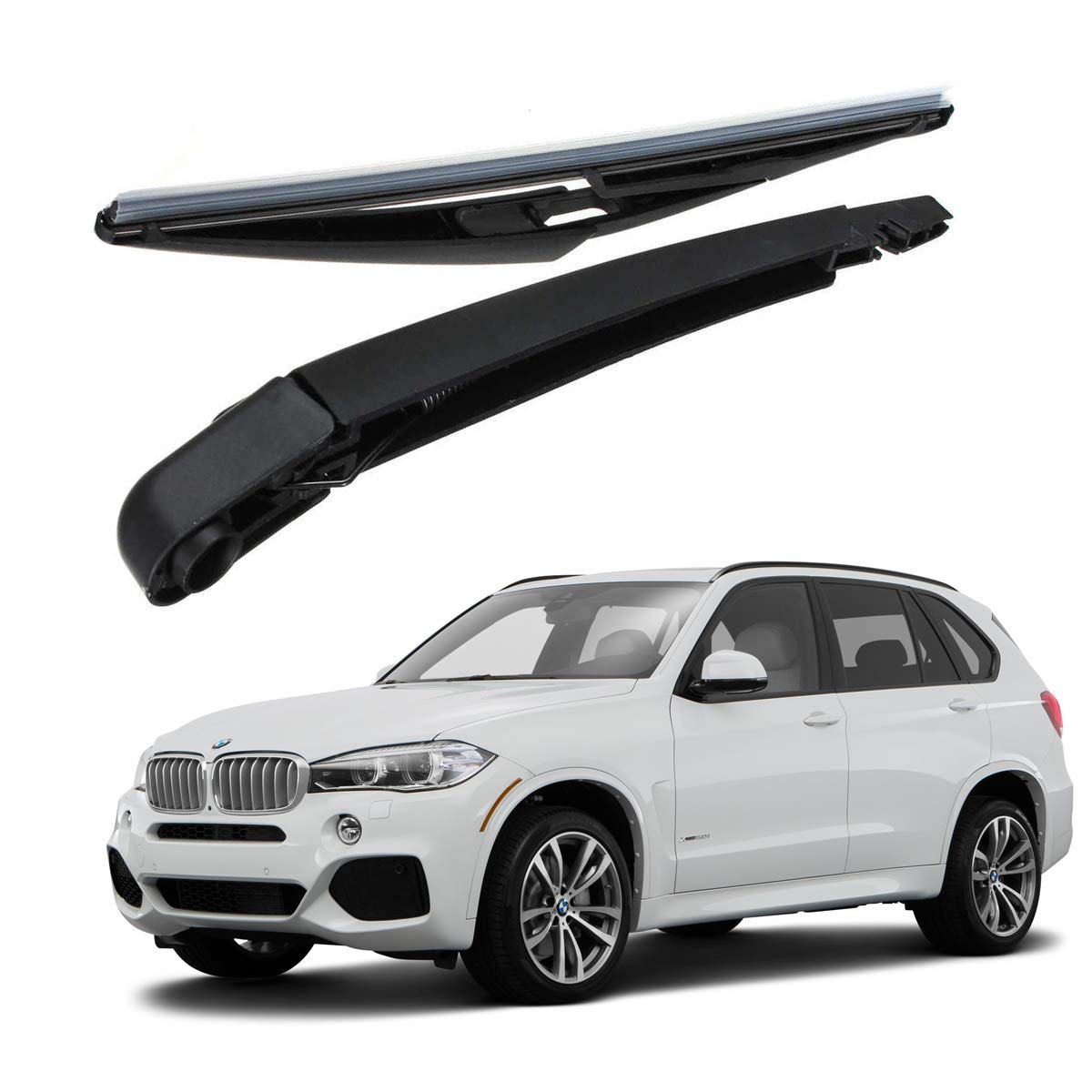 Oshotto Rear Wiper Blade with Arm Compatible with BMW X5 Old (Black)-image-12