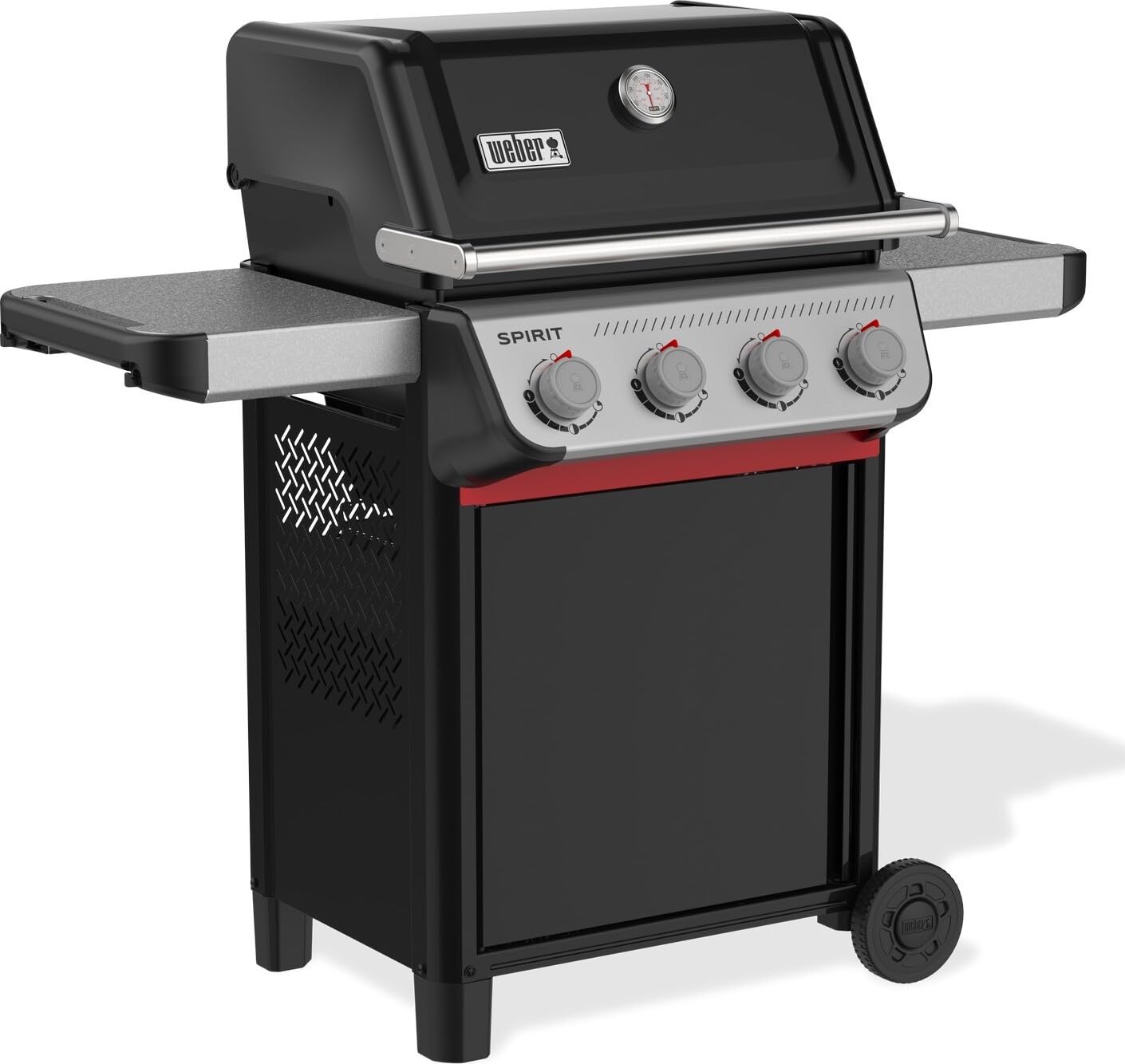 Weber Barbecue a gas Spirit E-410/4 bruciatori, accensione Snap-Jet, ruote resistenti e griglia di riscaldamento, superficie di 51 x 46cm, compatibile con le guide laterali Weber Works, nero/argento - 3