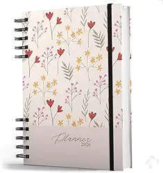 NISTI PRINT, Agenda Planner Visão Semanal Anual Capa Dura Primavera Dream