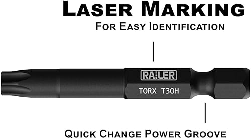 Miniatura 9 de Railer - Juego de puntas TORX a prueba de manipulaciones, juego de puntas de destornillador de seguridad TORX de 6 puntos de 6 puntos, juego de