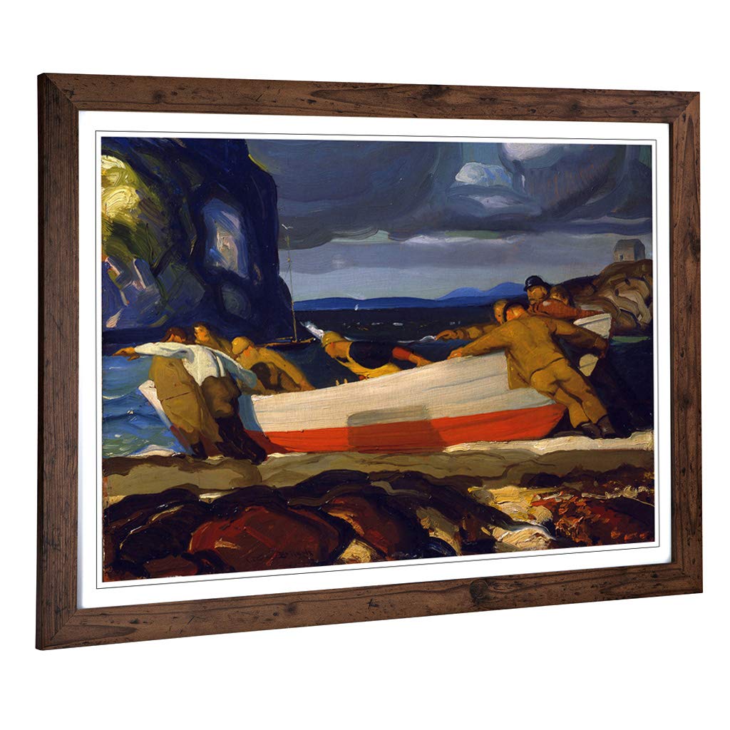 Big Box Art Framed Print of George Bellows The Big Dory Design | Wall Art Picture | Home Decor for Kitchen, Living, Dining Room, Bedroom, Hallway, Office, Walnut, A2 / 24.5x18 Inch / 62x45cm