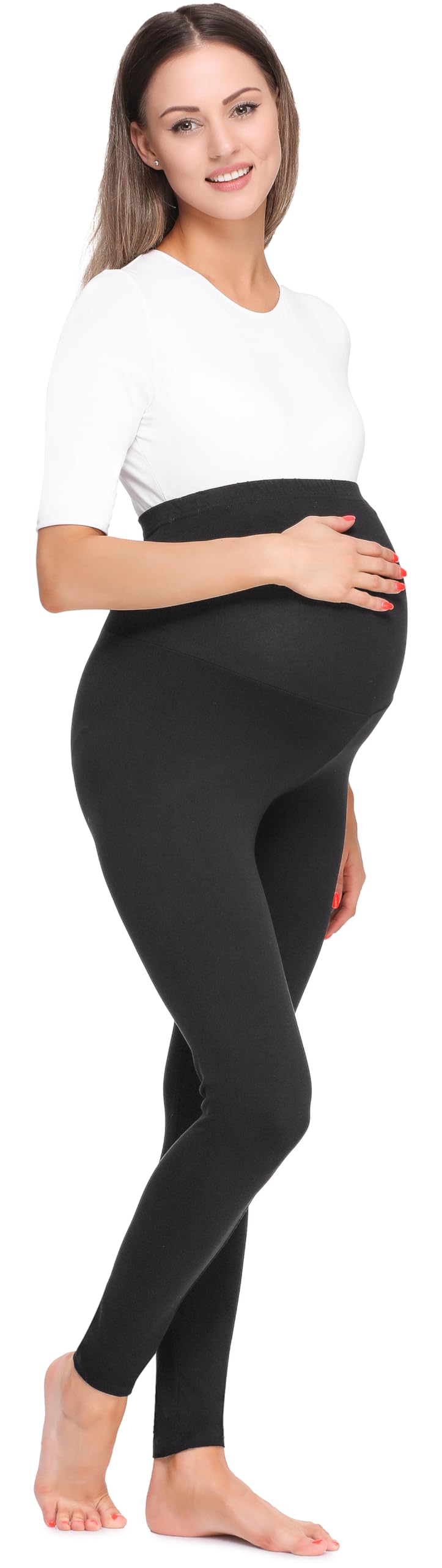 Be Mammy Damskie Legginsy Ciążowe Długie BE20-257