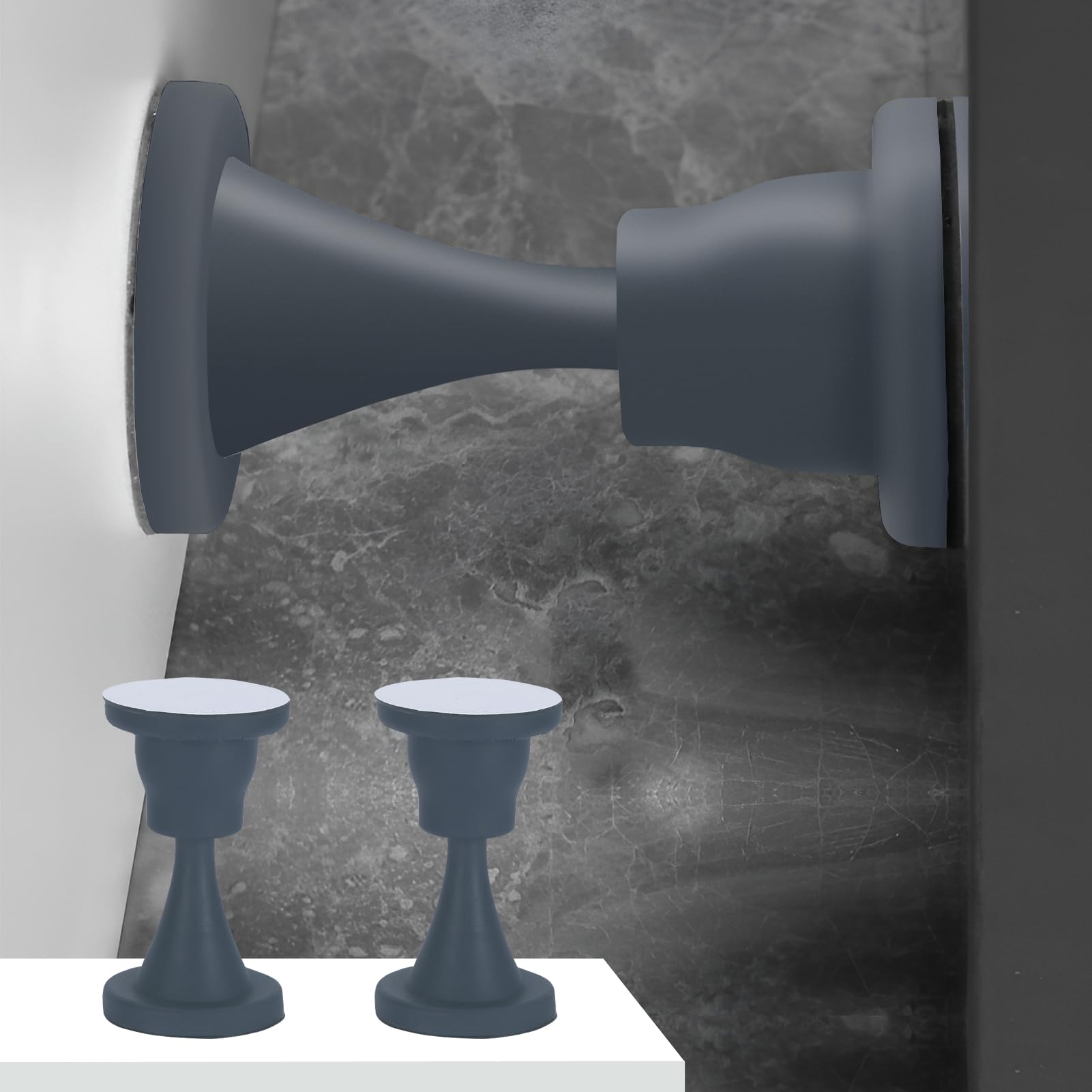 2 Pack Rubber Door Stopper Self Adhesive,No Magnetic Door Stop,Wall Protector with Reusable Waterproof House Door Holder,No Need to Drill No Trace