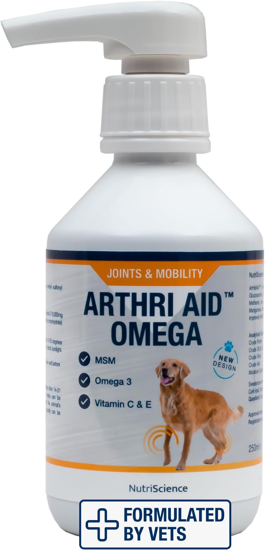 Arthriaid Omega Dog Joint Supplement – Glucosamine, Chondroitin, MSM & Omega 3 – Supports Mobility, Relieves Stiffness & Promotes Cartilage Repair – 250ml