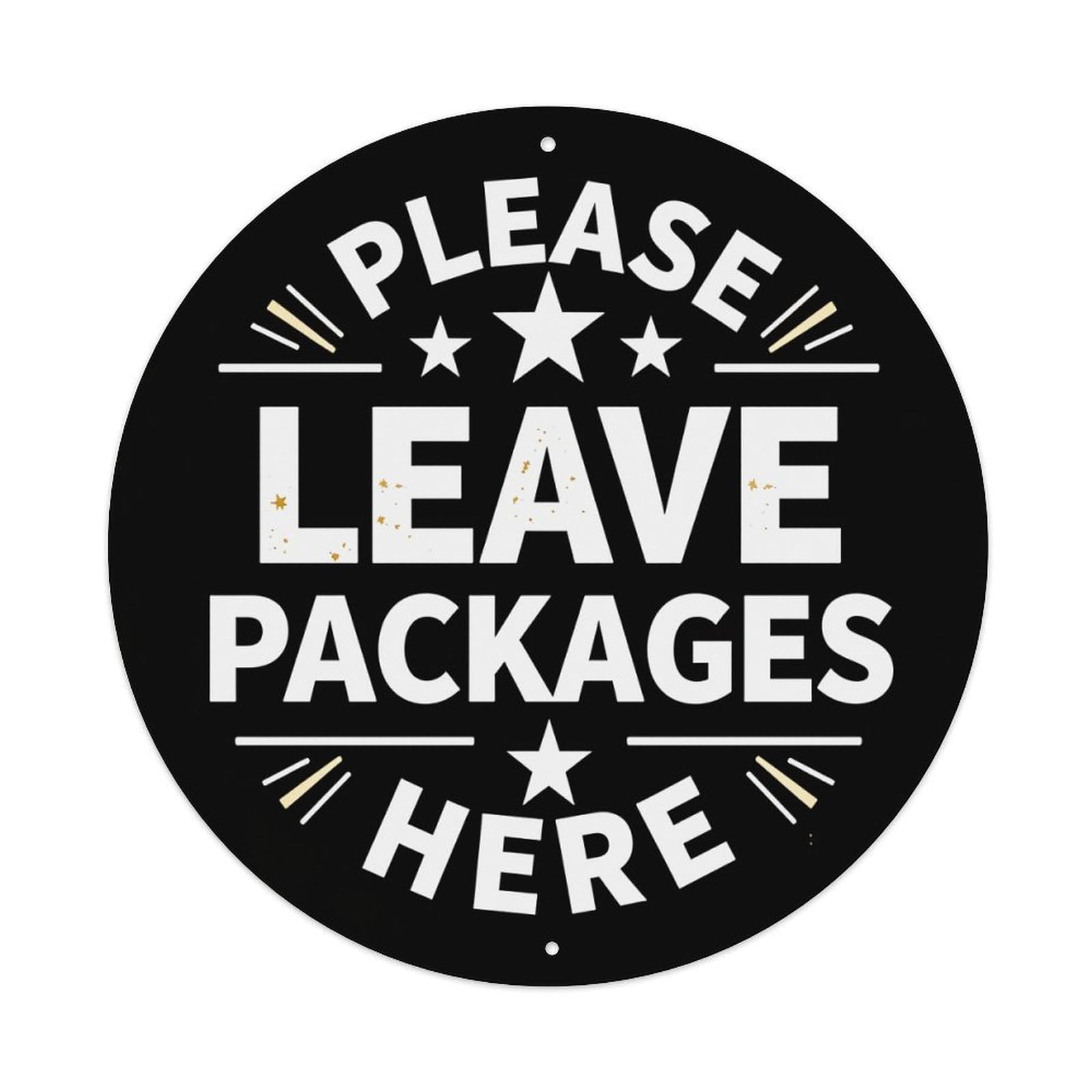 Please Leave Packages Here Vintage Round Tin Sign Retro Metal Wall Decor Metal Poster, Home Bar Garage Cafe Wall Art Decoration 8x8Inches