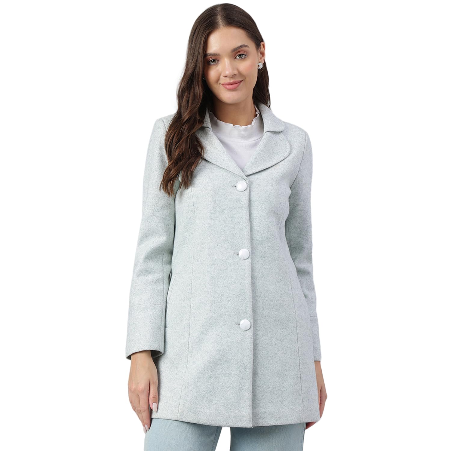 latin quarters Women Green Full Sleeve Solid Casual Coat-picture-15
