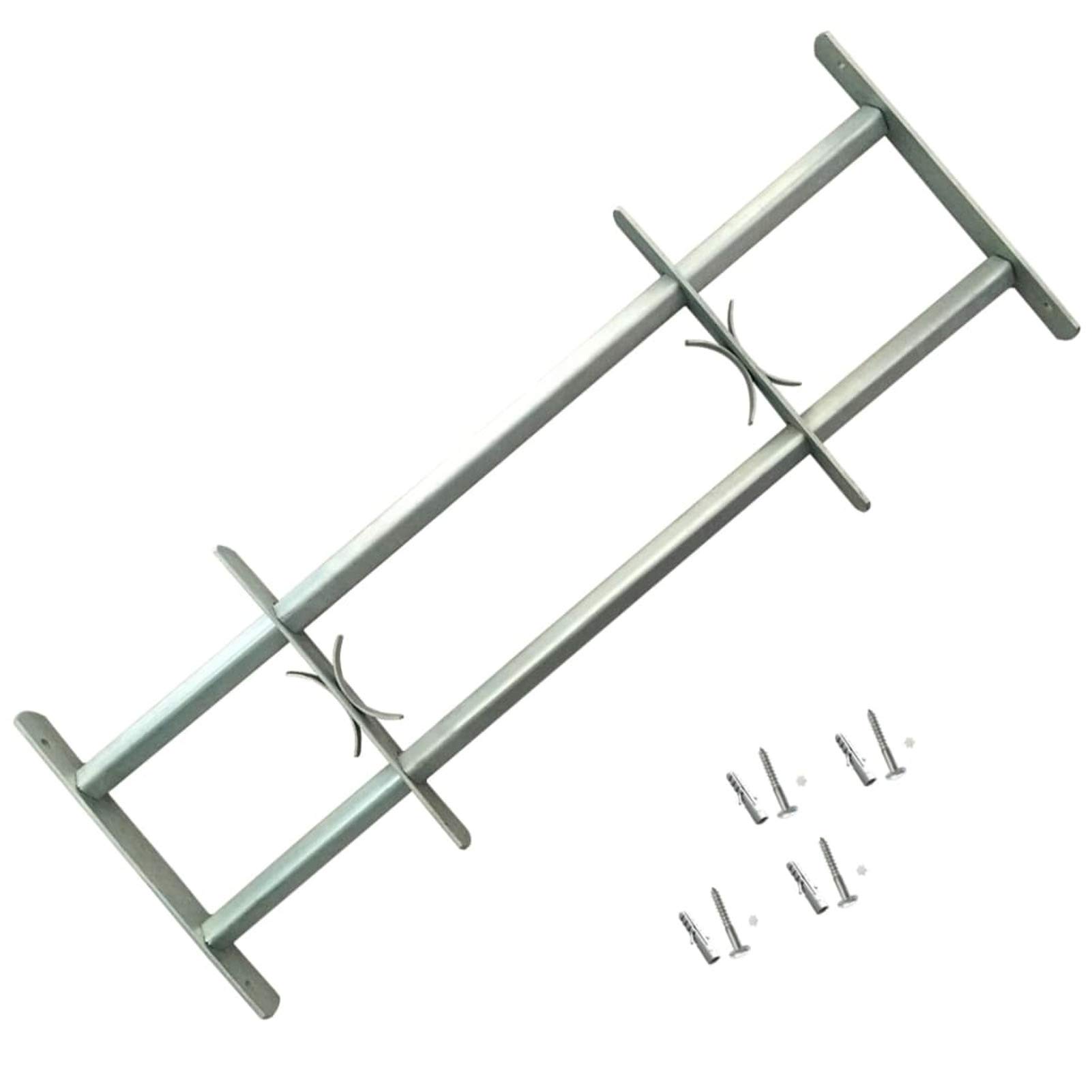 Fenstergitter Verstellbar mit 2 Querstäben, Fenstergitter Einbruchschutz, Fenstergitter Sicherheit, Kellerfenster Gitter, Fenstergitter Einbruchschutz Aussen, 1000-1500 mm