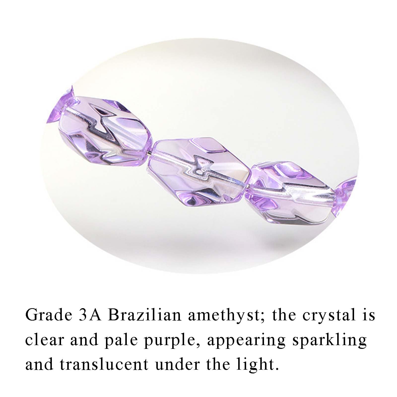 Pulsera de Cuentas en Forma de Barril de Amatista Talla facetada