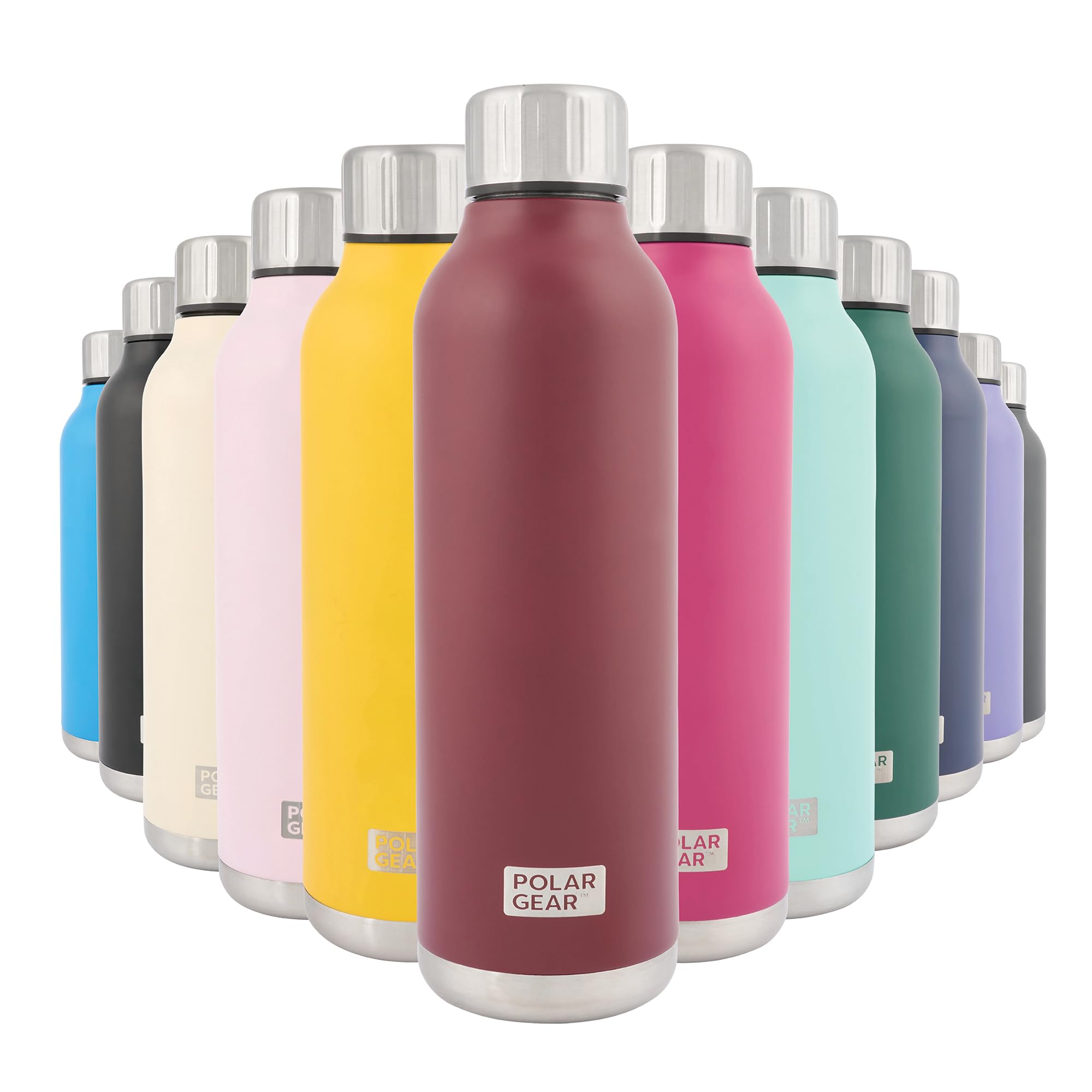 Polar Gear Stainless Steel Water Bottle - 500ml Vacuum Insulated Metal Water Bottle, Double Wall, Leakproof Drinks Bottle - 12H Hot, 24H Cold - Perfect for Work, Travel, Sports, Gym (Wine) โ image 1