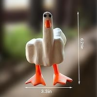 Gladyell Funny Middle Finger Duck Resin Statue - Cheeky Office Desk Decor, Humorous Home Sculpture & Perfect Gift