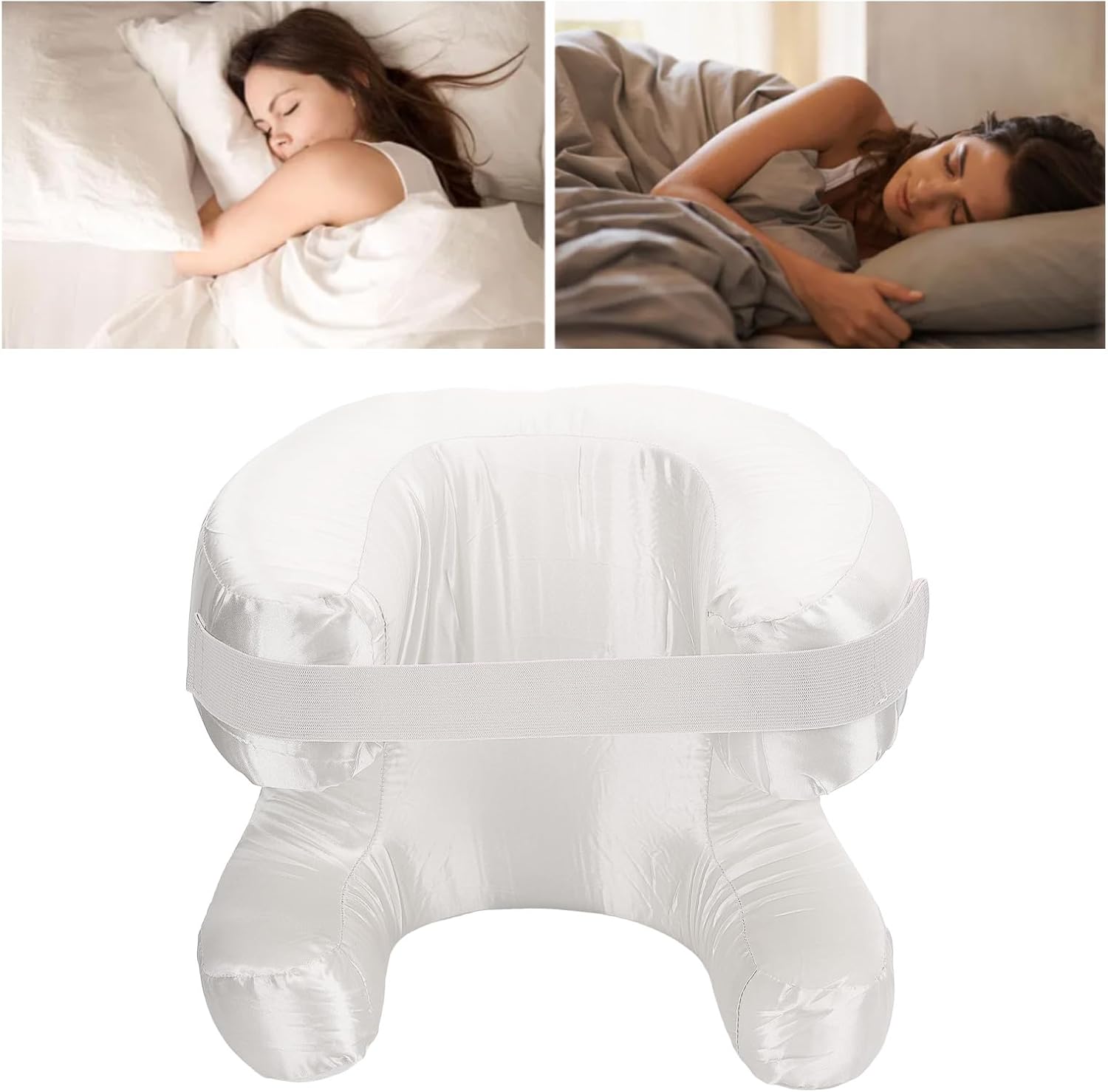 Single Face Pillow, Ergonomically Designed to Alleviate Face Pressure with Silk and Memory Foam Interior Beauty Pillow for Optimal Back Sleeping and Beauty Protection