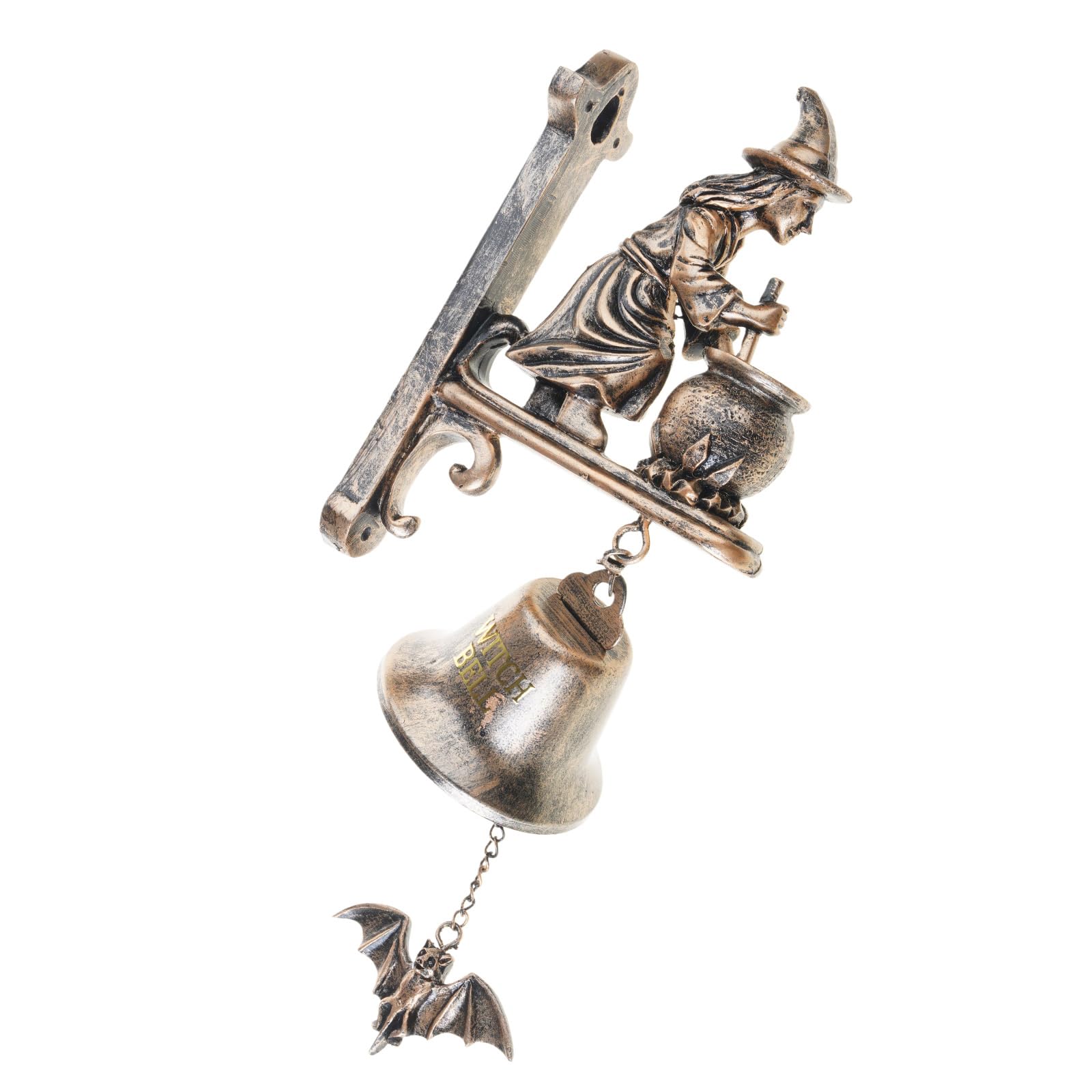 Halloweens Witch Door Chimes Decoration Handcrafted Resins Hanging Ornaments for Entryway Gothicism Door Frame Mystical Doorbells with Bells