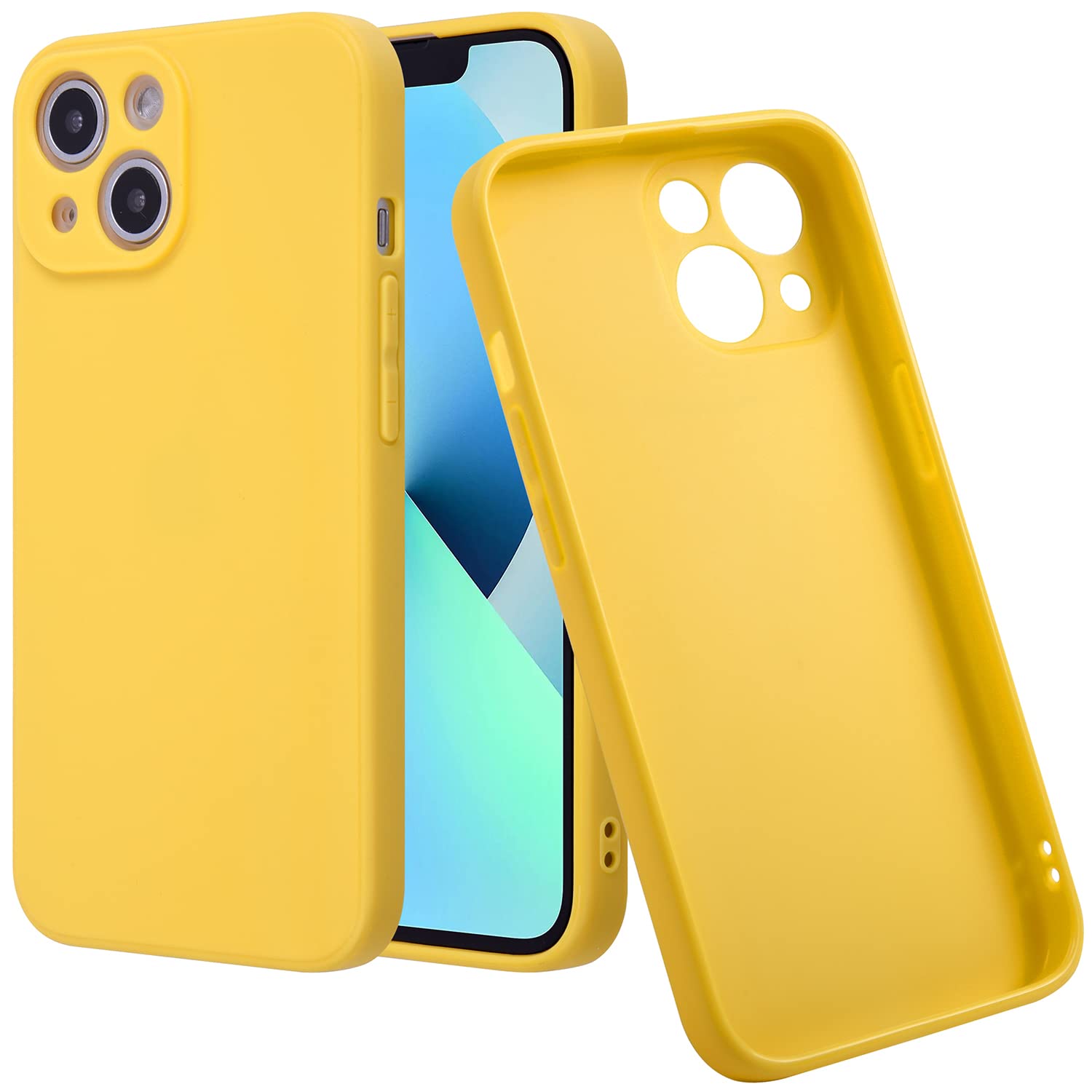 Wisdompro 5 Custodie In Gel Morbido TPU Per IPhone 13 Mini – Colori Vivaci (Giallo, Rosso, Verde, Azzurro, Rosa) + Panno