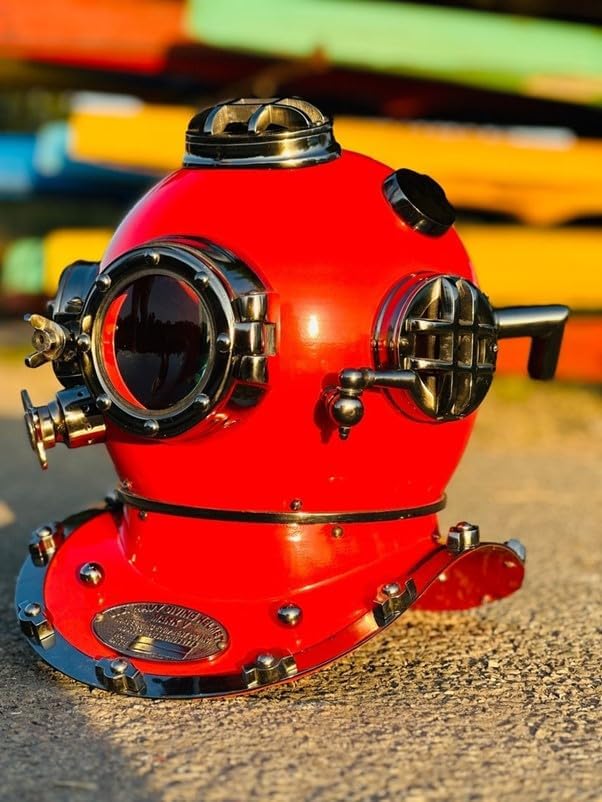 Medieval HANDICRAFTS Store Vintage Navy Divers Deep Sea Mark V Antique Vintage Us Scuba Marine Home Diving Helmet Decor & Office
