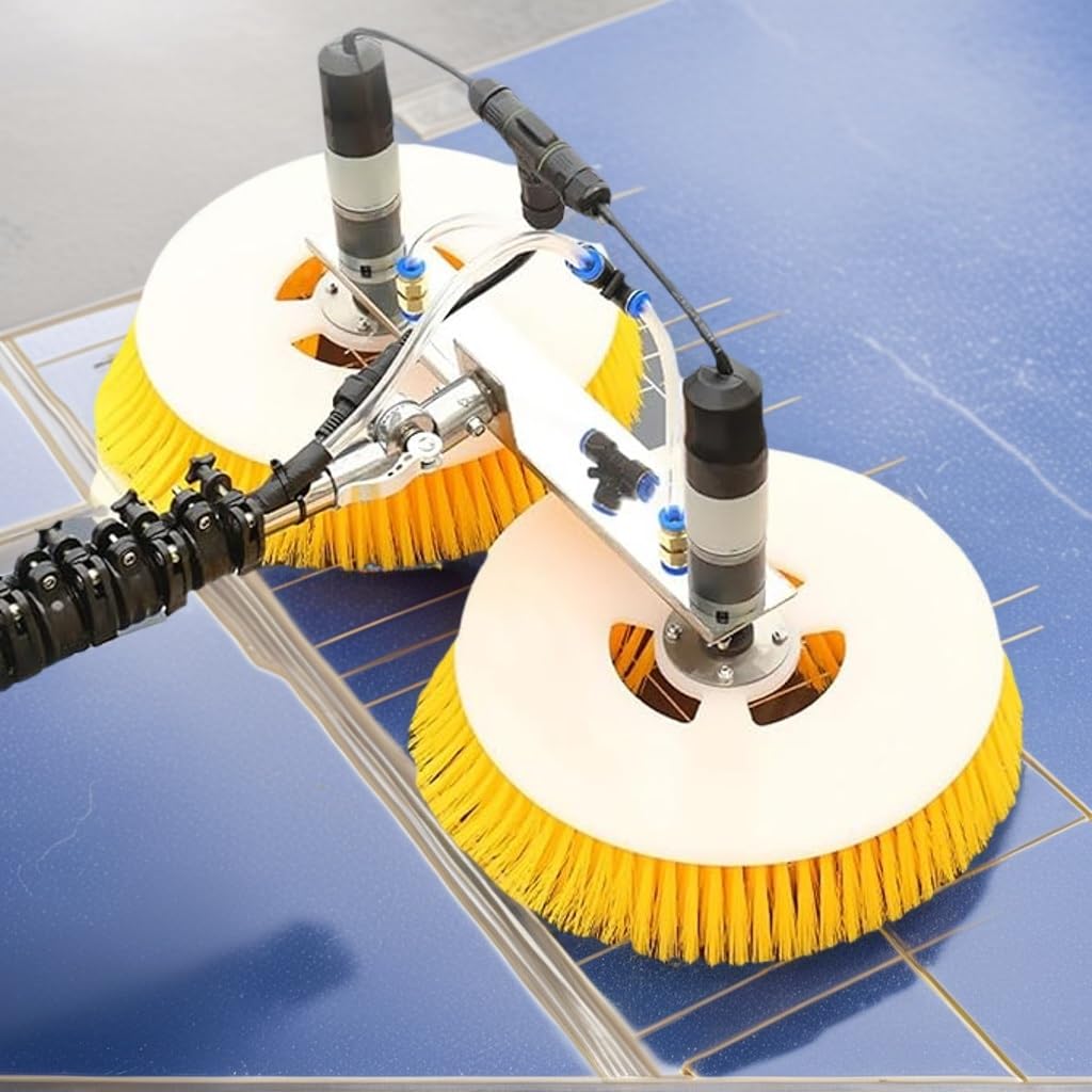 Aioneer Solar Panel Cleaning Brush Electric Spin Scrubber With Telescopic Pole For Photovoltaic And Window Glass-2M