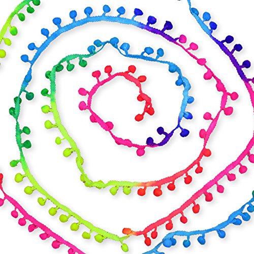 Yalulu II-018 20Yards Rainbow Pom Pom Trim Ball Fringe Ribbon Diy Sewing Accessory Lace thumb #2