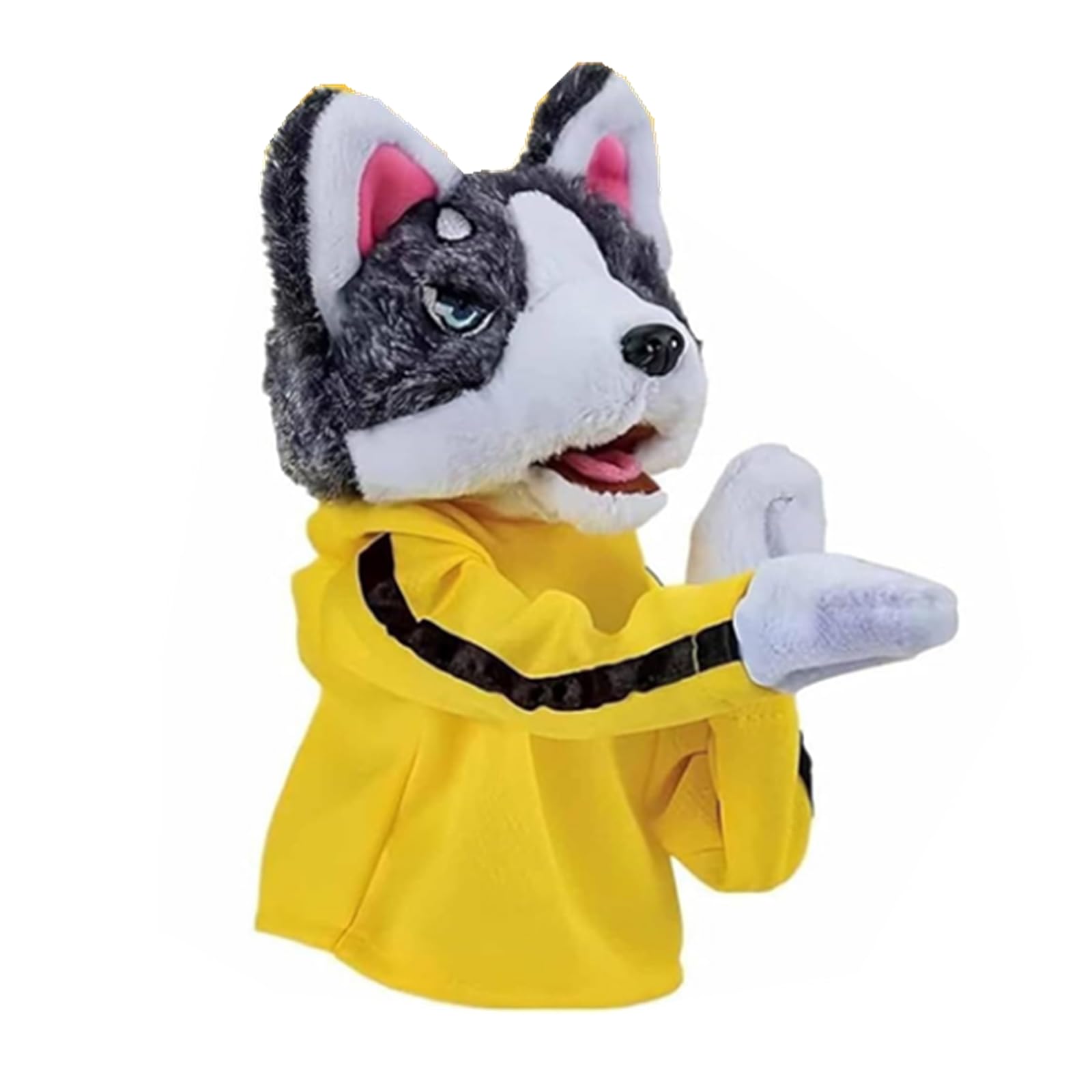 Dog Boxing Hand Puppet Toy Feelings Family Hand Puppets Toddler Animal Toy With Sounds And Boxing Action Hand Puppets Toys For Birthday Gifts (Yellow, 25x13.5cm)