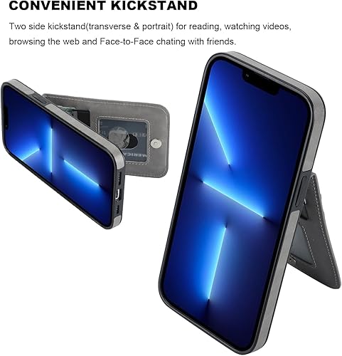Miniatura 5 de KIHUWEY Compatible con iPhone 13 Pro Max Funda Cartera con Soporte para Tarjetas de Crédito, Cuero Premium Cierre Magnético Soporte Plegable Funda