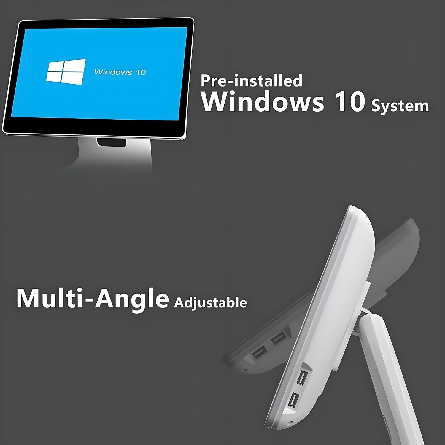 TPV con Pantalla táctil de 15,6 Pulgadas, Caja registradora Inteligente con Pantalla táctil, Sistemas operativo Windows 10, Ideal para restaurantes y Negocios
