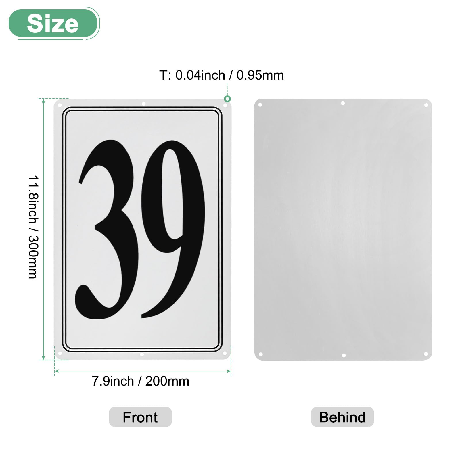 M METERXITY Aluminum Number Sign 39, 11.8 Inch House Numbers and Metal Letters, Parking Spot Letter Signs - Image 3