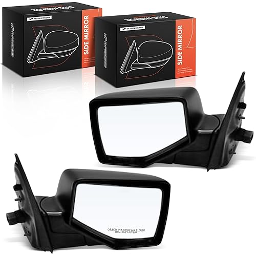 A-Premium Pair (2) Driver & Passenger Side Power Door Mirror - Compatible with Ford Explorer 2006 2007 2008 2009 2010 - Non-Heated Manual Folding Black Outside Rear View Mirror