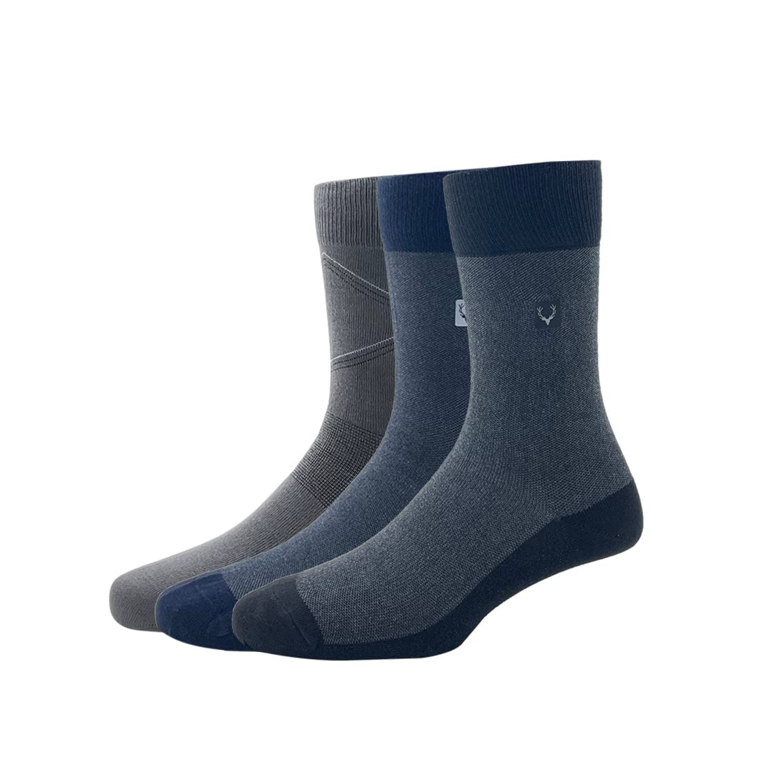 allen solly Men'S Cotton Full Length Socks (Pack Of 3) - Black, Navy, Dark Grey-picture-12